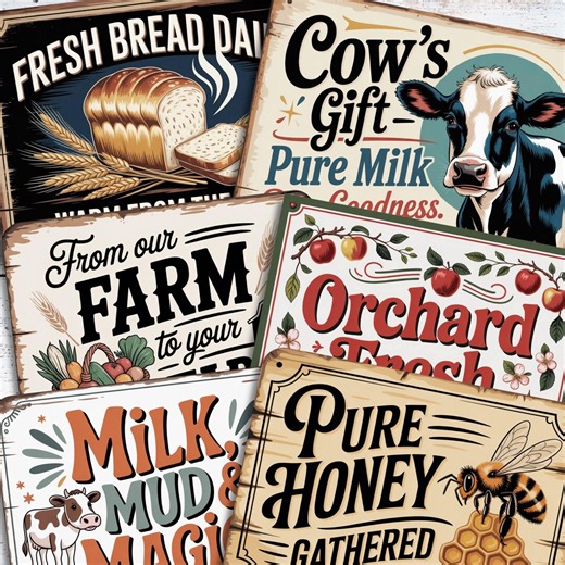 Vintage Farmhouse Signs Clipart, Rustic Printable PNG JPG, Junk Journal & Scrapbooking Download - Etsy UK