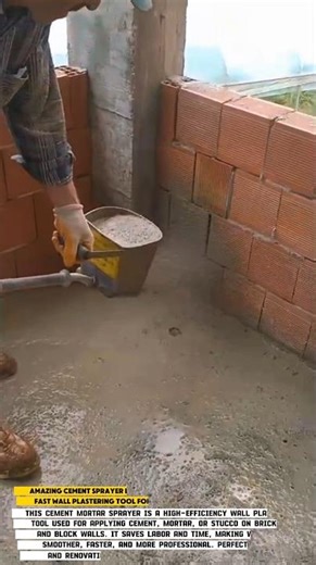 "Amazing Cement Sprayer Machine | Fast Wall Plastering Tool for Brick Walls!"