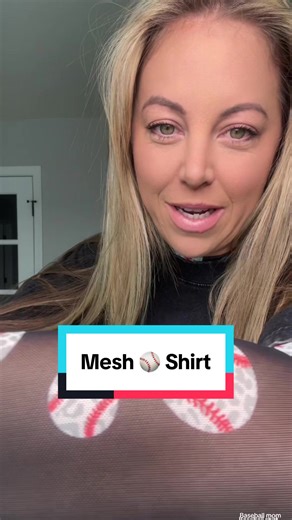 These mesh baseball tops are so perfect to layer! They can go under or over other tops. They have other sports also! #baseballmomshirt #baseballmom #softballmom #baseballmomlife #tiktokshopcreatorpicks