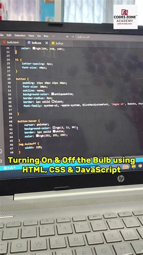 Turning On & Off the Blub using HTML, CSS & JAVASCRIPT #trending
