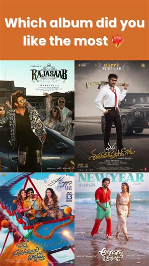 Sankranthi 2026 🎬Best Movie Album? 🎶Vote now 👇#TheRajaSaab #ManaShankaraVaraPrasadGaru