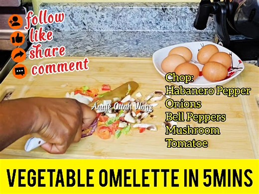 Vegetable Omelet in 5mins 🎉🎊🎈😍 A healthy Breakfast is the Best Meal of the Day #friends #family #colleagues #breakfast #omelet #eggs #vegetables #fruits #health #healthyliving #healthylifestyle #love #laugh #play #work #live | Annie Ottah Vlogs