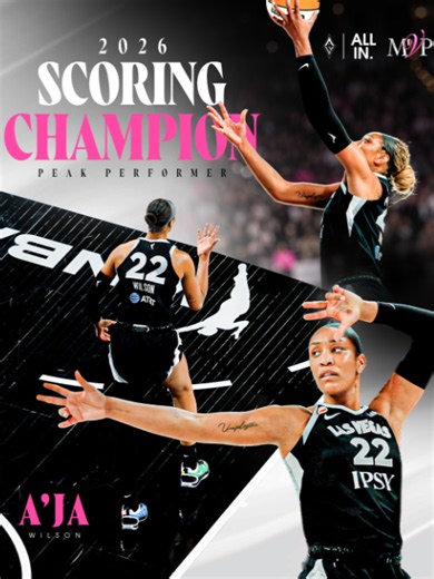 The scoring crown is staying in Las Vegas ♦️♠️ For a third year in a row, A'ja Wilson is the @WNBA Scoring Champ! #LVAces #WNBA #AjaWilson