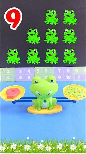 Number 9 with Toy Frogs ! Count to 9 | Nine Frogs Number Song #pinkfong #toddlerlearning #shorts