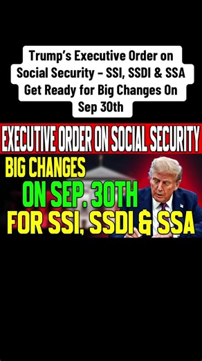 Trump’s Executive Order on Social Security – SSI, SSDI & SSA Get Ready for Big Changes On Sep 30th Big news is here! President Trump has signed an executive order that could bring major changes to Social Security, SSI, and SSDI. Starting September 30th, seniors and beneficiaries may see big updates to their monthly payments, benefits, and eligibility rules. In this video, we break down what the executive order means, who it impacts, and how you should prepare if you receive SSA, SSI, or SSDI ben