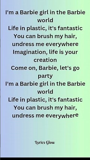 🎀 Title: Barbie Girl Song Lyrics | Aqua | Full Lyrics Video