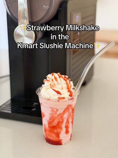 Strawberry Milkshake Recipe with Kmart Slushie Machine