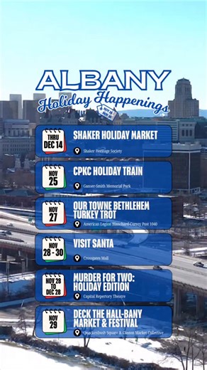 ❄️ Albany Holiday Happenings ☃️ This week: Shop festive markets, see a holiday train, and enjoy seasonal fun! | Discover Albany