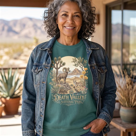Death Valley National Park Sweatshirt | Campfire Cozy Mojave Wildlife Illustration Top - Etsy