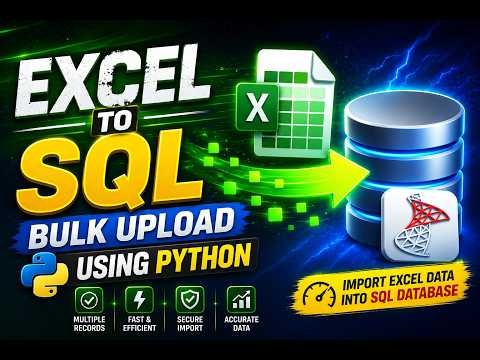 🔥 Excel to SQL Server Using Python | Bulk Upload Thousands of Records in Seconds. #Excel #Python