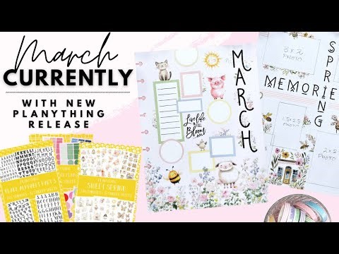 PLAN WITH ME & FLIP THROUGH ￼| MARCH CURRENTLY & MEMORIES SPREADS | NEW PLANYTHING RELEASE