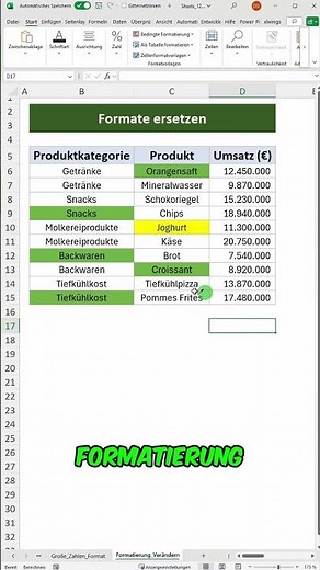 Excel-Zellen umformatieren – Mit Suchen und Ersetzen!