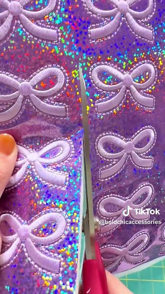 Embroidery Magic on Holographic Vinyl Bow