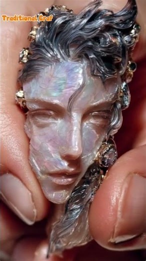 Seashell face carving masterpiece