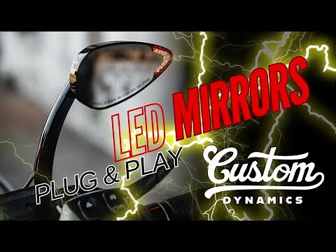 Lighted Motorcycle Mirrors with LED Turn Signals