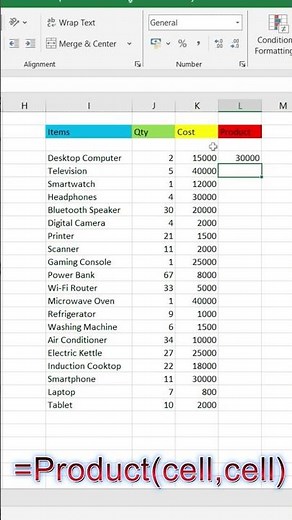 Excel PRODUCT Formula Tricks! Stop Using * Operator ❌ Use PRODUCT Formula in Excel