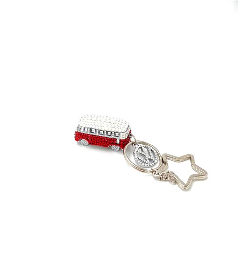 Vintage Volkswagen Van Keychain Decorated With Swarovski Crystals - Handmade Red and White VW Van Keychain, Luxury Vintage Gift - Etsy