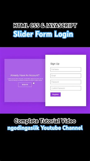Slider Form Login | HTML CSS & JAVASCRIPT | #tutorial #html #coding