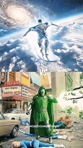 the rise of silver surfer vs doctor doom avengers secret war 🤯 who will win..? #shorts #marvel