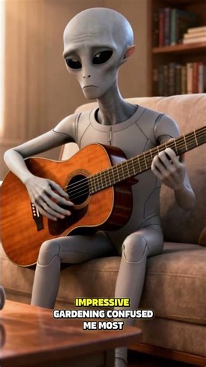 Grey Alien Tries Human Hobbies #cutealien #funnyalien #alienanimation #aicartoon #alienshorts