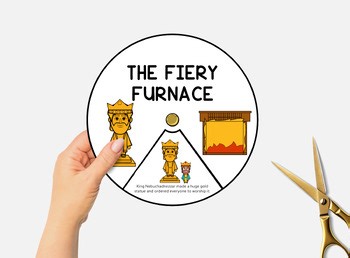Fiery Furnace Bible Story Spinning Wheel Craft for Sunday School & Homeschool