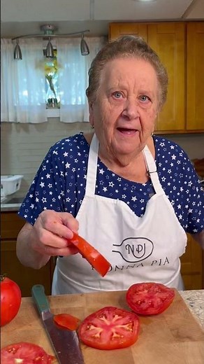 Nonna Pia prepares delicious Baked Tomatoes👵🍅 PART 1! #nonnapia #madewithlove #italiancooking n