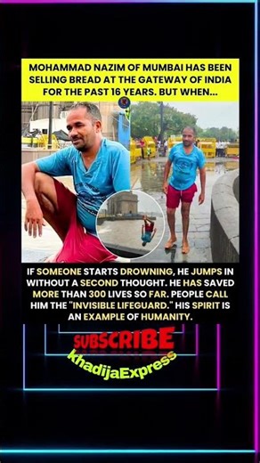 Bread Seller by Day, Lifeguard by Night? 🍞🌊#Mumbai #Hero #RealLifeHero #GatewayOfIndia #Inspiration