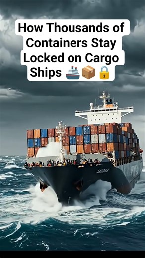 How Thousands of Containers Stay Locked on Cargo Ships 🚢📦🔒#shorts #facts #viral #foryou #shortvideo