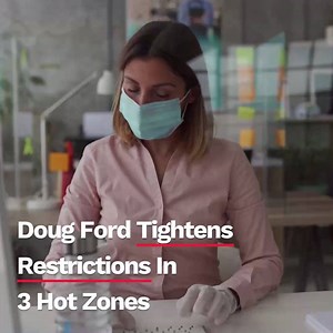 4.8K views · 43 reactions | Ford makes masks mandatory indoors across Ontario & tightens restrictions in 3 hot zones. You are now required to wear a mask while shopping and on transit. | Narcity Canada | Facebook