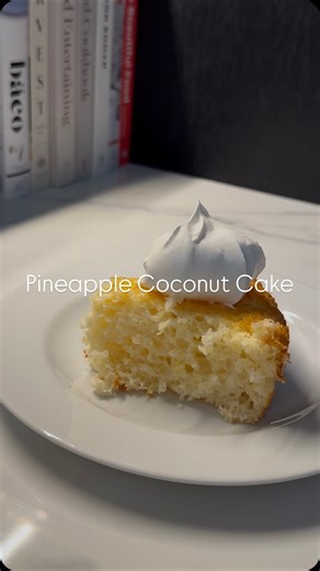 The 2-ingredient cake that tastes like sunshine. Just angel food cake mix crushed pineapple… that’s it. It bakes into the fluffiest, most cloud-like cake—and I stirred in ½ cup shredded coconut to make it extra tropical. This is one of those vintage “grandma recipes” that’s been passed around for decades—straight from a church cookbook or hand-written on a butter-stained recipe card. It’s light, sweet, and never lets you down. Top with whipped cream, sprinkle with more coconut, and you’ve got a 