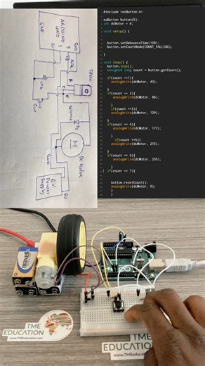 5.7K views · 27 reactions | DC Motor Speed control gradually using PushButton & Arduino | Upload Ideas with Itamar | Facebook