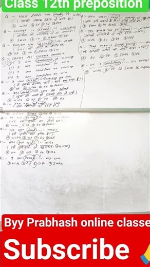 Class 12th preposition phrases#short