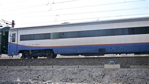 北京局原色轨检WX25T-999333挂T57来津，通过盐坨机位