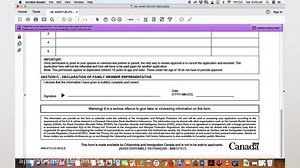 5713 Form for Canada Tourist Visa TRV