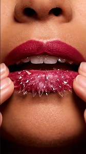 Translucent Feather Crystal Lipstick ASMR Ultra-Closeup Lips Transforming With Gentle Tapping Sounds