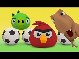 Angry Birds vs Pigs Football Dinosaurs Play Doh Animation