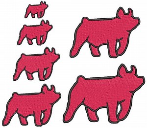 Pig Embroidery Design Mini Through Large, Multiple Sizes, Outline - Etsy
