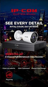 IP-COM NVR3104-4P 4-Channel PoE UHD Network Video Recorder NVR