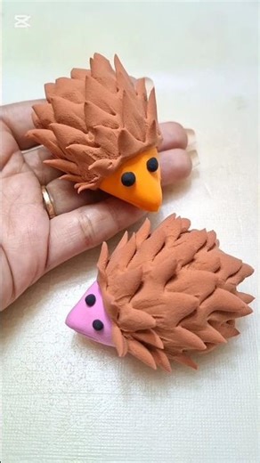 DIY idea 🦔 How to make easily porcupine 🦔 with Super clay #trend #funny #music #clay #sorts #clay