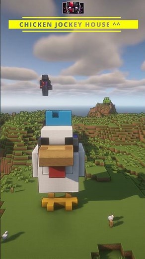 Minecraft: CHICKEN JOCKEY House | Cute Statue Base Idea 💚
