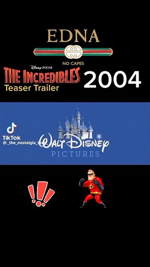 The incredibles 2004 teaser trailer plus the movie is going to be 20 years old this year. #flashbackfriday #2000snostalgia #2000sthrowback #theincredibles