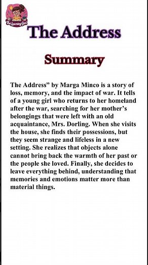 The Address Class 11 | Full Chapter Summary in Simple English