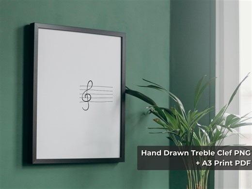 Treble Clef Minimal Art – Line Drawing, Modern Printable, Gift for Music Lover (PNG, PDF) - Etsy