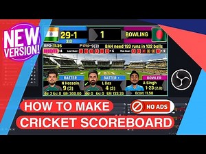 How To Make Cricket Scoreboard For Free | Create Cricket Scorecard in OBS | Live Stream Cricket