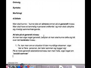 Træning til mundtlig del af PD3- eksempler på konkret og mere generelt sprogligt niveau