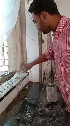 modular kitchen window granite work . #shorts #kitten