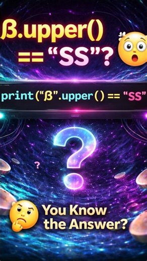 "ß".upper() == "SS"?! Python Unicode Magic Explained in Tamil #shorts #shortsfeed