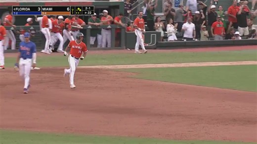 Damn, Daniel!! Back at it again with the home runs!! 📺: canes.news/FloridaACCNMarch2 | Miami Hurricanes Baseball