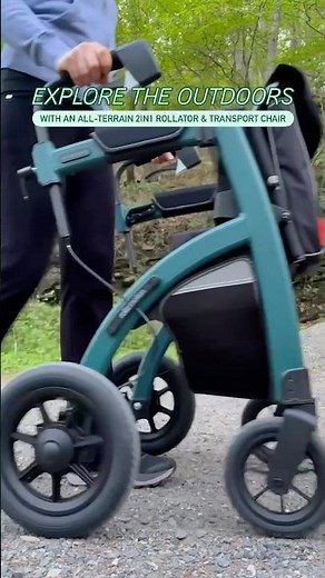 Explore the outdoors with the Rollz Motion Performance, all-terrain 2in1 rollator & transport chair.