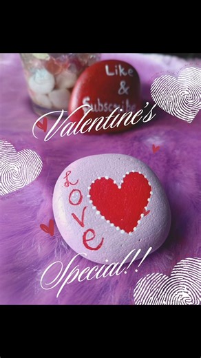 Valentine’s Day Love Stone Painting ❤️ | Easy Cute Art #shorts #ytshorts #love #reels #art #viral